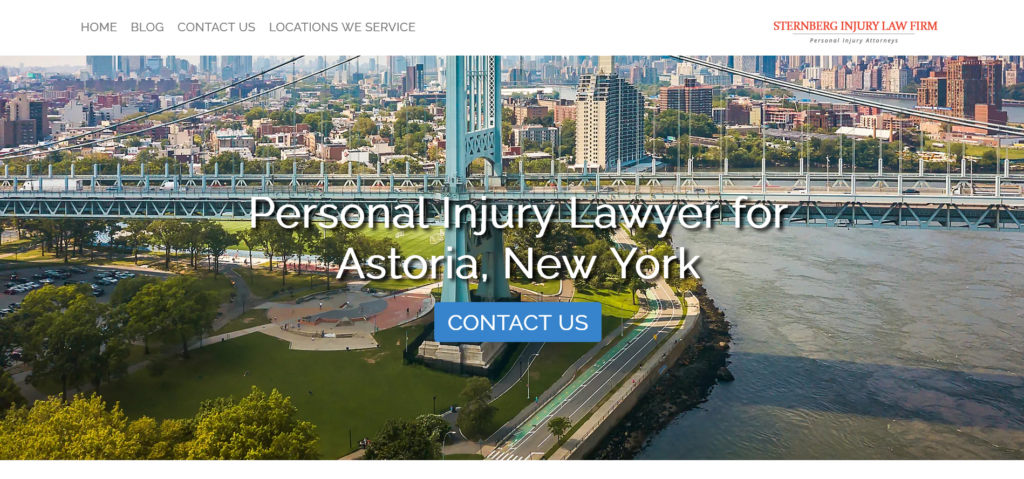 Sternberg Injury Law Firm landing page